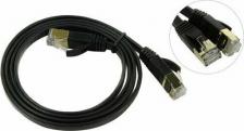 Кабель/переходник KS-is Патч-корд F/FTP CAT7 KS-344-1 RJ-45 кабель AWG27 плоский - 1 метр чёрный