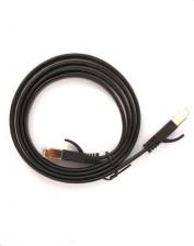 Кабель/переходник KS-is Патч-корд F/FTP CAT7 KS-344-3 RJ-45 кабель AWG27 плоский - 3 метра чёрный