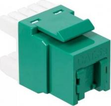 Кабель/переходник LanMaster Вставка LAN-OK45U5E/180P-GN Keystone RJ45, кат.5E, UTP, 180 градусов, со встроенной шторкой, зеленый