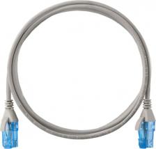 Кабель/переходник NikoMax Патч-корд UTP кат.6, 5м, RJ45-RJ45, серый, CU, LSZH, Slim Line