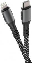 Кабель/переходник Olmio Кабель PD 041631 Type-C -Lightning Quick Charge 1.2 м тканевая оплетка усиленный черный