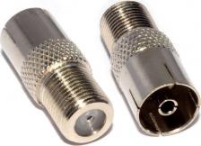 Кабель/переходник Premier Адаптер антенный 4-624/2, Coax (f) - F-TV(f), 75Ом, серебристый