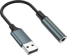 Кабель/переходник Premier Кабель-переходник аудио PCH-270, USB (m) - Jack 3.5 (f) 4-pin, 0.2м, GOLD, черный