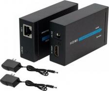 Кабель/переходник Premier Набор адаптеров аудио-видео 5-877, HDMI (f) - RJ45, ver 1.4, черный