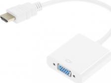 Кабель/переходник Premier Переходник аудио-видео 5-983, HDMI (m) - VGA (f), Jack 3.5 (f), 0.15м, белый