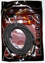 Кабель/переходник Pro Legend Кабель AUX 3.5мм-3.5мм в оплетке 1м черный/белый (PL1006)