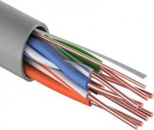 Кабель/переходник ProConnect Кабель витая пара U/UTP, CAT 5e, PVC, 4PR, 24AWG, INDOOR, SOLID, серый, 25м, цена за 1 бухта
