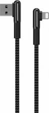 Кабель/переходник Remax Кабель USB RC-155i Gaming, USB - Lightning, 3A, черный, L-образный
