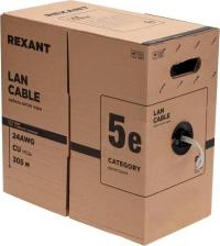 Кабель/переходник Rexant Кабель витая пара F/UTP, CAT 5e, PE, 4PR, 24AWG, OUTDOOR, SOLID, черный, 305м, РФ, цена за 1 бухта