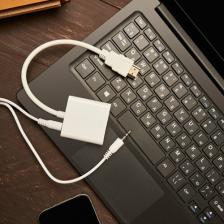 Кабель/переходник Rexant Переходник штекер HDMI - гнездо VGA, провод + шнур стерео 3,5мм, цена за 1 шт