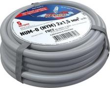 Кабель/переходник Rexant Силовой медный кабель NUM-O 2x1,5мм2 5м ГОСТ 31996-2012 ТУ 3520-015-38229892-2015 01-8701-5