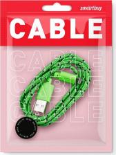Кабель/переходник SmartBuy Дата-кабель USB - 8-pin для Apple, нейлон, длина 1 м, зеленый, цена за 1 шт