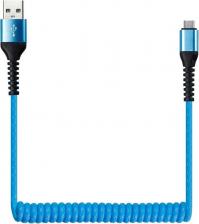 Кабель/переходник SmartBuy Дата-кабель USB - 8-pin для Apple спиральный, длина 1 м, синий iK-512sp-blue