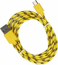 Кабель/переходник SmartBuy Дата-кабель USB - micro USB, нейлон, длина 1 м, желтый /500, цена за 1 шт