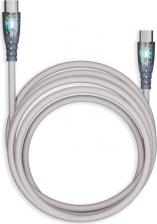 Кабель/переходник SmartBuy Кабель для зарядки и передачи данных, прозрачн.наконечники TYPE C - TYPE C, 3А,нейл.,1 м, цена за 1 шт