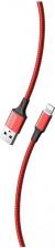 Кабель/переходник SmartBuy Кабель для зарядки и передачи данных S14 Lightning красный/черн., 3 А, 1 м, цена за 1 шт