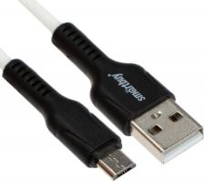 Кабель/переходник SmartBuy Кабель для зарядки и передачи данных S21 MicroUSB белый, 2.4 А, сил., 1 м