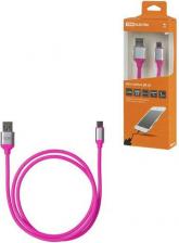 Кабель/переходник TDM Electric Дата-кабель, ДК 20, USB - USB Type-C, 1 м, силиконовая оплетка, розовый, цена за 1 шт
