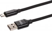 Кабель/переходник TDM Electric Дата-кабель, ДК 7, USB - micro USB, 1 м, тканевая оплетка, черный, цена за 1 шт