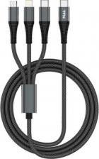 Кабель/переходник TFN Кабель USB Type-C- MicroUSB+Type C+ Lightning 3 in 1 1.2 м серый