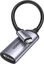 Кабель/переходник UGreen Адаптер USB-C - DisplayPort вилка-розетка 0.1м (15575_) серый