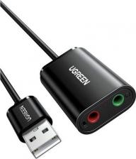 Кабель/переходник UGreen Аудиоадаптер USB-AUX, чёрный (30724)