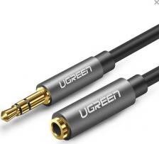 Кабель/переходник UGreen Кабель аудио AV118, Jack 3.5 (m) - Jack 3.5 (f), 2м, черный [40675]