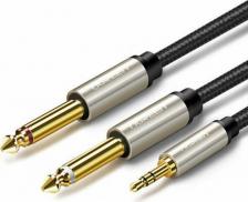 Кабель/переходник UGreen Кабель AV126 3.5mm TRS to Dual 6.35mm TS Audio Cable. Длина: 2 м. Серый