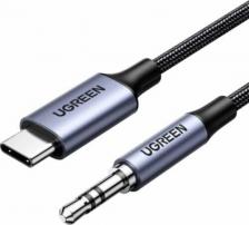 Кабель/переходник UGreen Кабель CM450 (20192) USB-C Male to 3.5mm Male. Длина: 1м. Цвет: черный