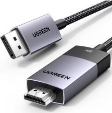 Кабель/переходник UGreen Кабель DP115 DisplayPort to HDMI 8K@60Hz Cable. Длина: 1м. Цвет: серый