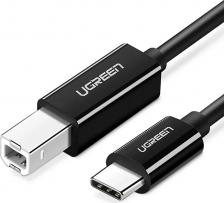 Кабель/переходник UGreen Кабель интерфейсный US370 USB-C 2.0 To USB-B 2.0, длина: 2м, цвет: черный