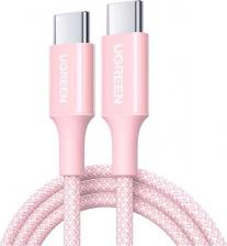 Кабель/переходник UGreen Кабель L501 60W USB-C to USB-C PD Fast Charging Braided Cable 3A Max. Длина: 2м. Цвет: розовый