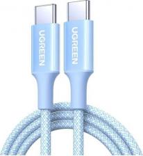 Кабель/переходник UGreen Кабель L502 100W USB-C to USB-C PD Fast Charging Braided Cable 5A Max. Длина: 1м. Цвет: голубой
