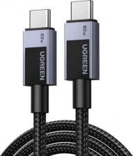 Кабель/переходник UGreen Кабель L524 USB-C to USB-C PD 3A Fast Charging Braided Date Cable. Длина: 0,5м. Цвет: серый космос
