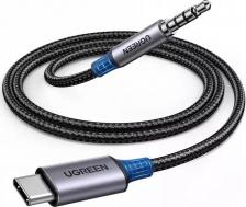 Кабель/переходник UGreen Кабель USB Type-C-mini-Jack 3.5mm CM734 1м серый