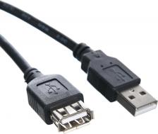 Кабель/переходник Vcom Кабель удлинительный TELECOM USB2.0 <Am--Af 1,5 м черный <TUS6990-1.5M