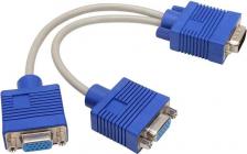 Кабель/переходник Vcom Разветвитель VGA 1=>2 (1x15M/2 x15F) VGA Spliter Cable 0.3m (VVG6530)