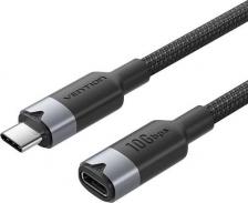 Кабель/переходник Vention Кабель-удлинитель TRFBF, USB Type-C (m) - USB Type-C (f), 1м, черный
