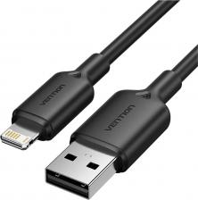 Кабель/переходник Vention Кабель USB-Lightning 8-pin, 2.4А, 1 м, черный, (LAMBF)