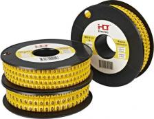 Кабельная маркировка HLT Маркер для кабеля, 1000 шт., для кабеля сечением 1-2,5мм символ "6", желтый