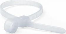 Кабельная стяжка DKC Хомут кабельный 4.8х200 полиамид бел. с монтаж. отв. 252200SR-S