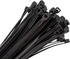 Кабельная стяжка Suprlan Хомут стяжка нейлоновая 3,6x250мм черная UV (100pcs) 06-1036