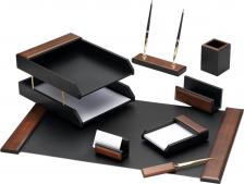 Канцелярский набор Galant Набор настольный "Sirius" из дерева, 8 предметов, цвет "красное дерево/чёрный", 238162 4606224380544