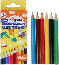 Карандаш Calligrata Карандаши 6 цветов мини, «Школа талантов»