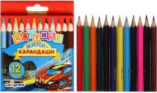 Карандаш Calligrata Карандаши «Машинка», 12 цветов, мини