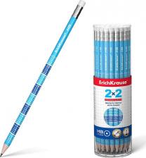 Карандаш Erich Krause Карандаш 2x2 чернографитный круглый с ластиком HB