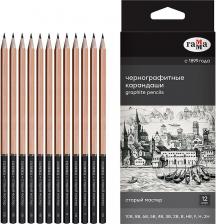 Карандаш Гамма Набор карандашей чернографитных, 12 штук, 10B-2H