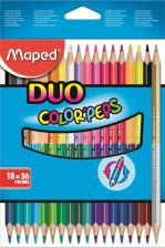 Maped Карандаши цветные Color Peps двусторонние трехгранные, ударопрочные 18 шт./36 цветов – фото 4
