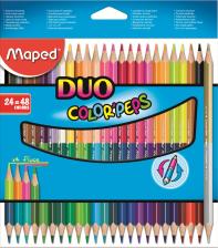 Maped Карандаши цветные Color Peps двусторонние трехгранные, ударопрочные 24 шт./48 цветов – фото 1