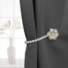 Подхват Арт Узор Подхват для штор "Цветок", d = 6 см, цвет серебряный/белый./В упаковке шт: 1